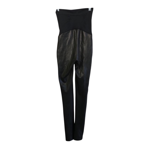 SPANX Mama Faux Leather Very Black Maternity Leggings Size XS - Picture 5 of 15